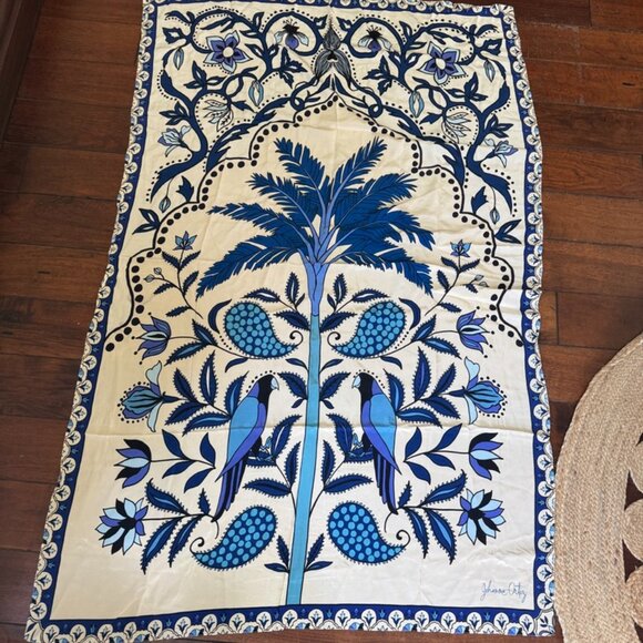 Johanna Ortiz Magic Floral Twist Pareo In China Blue Scarf Sarong Wrap - Picture 10 of 10